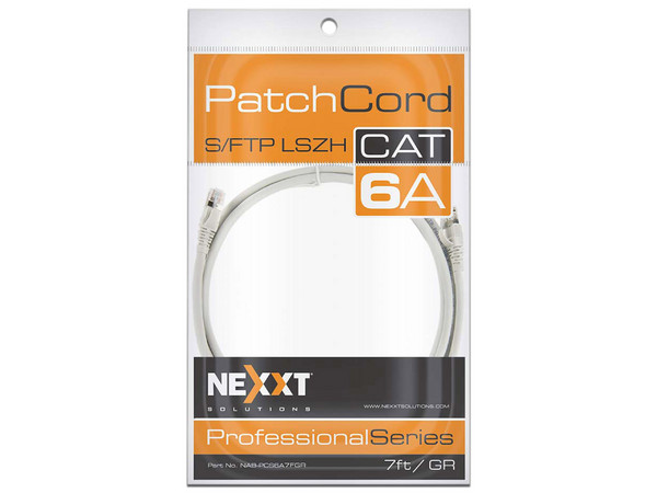 Cable de red Nexxt Solutions RJ-45 (M-M) Cat6a S/FTP, de 2.1m. Color gris. - imagen 2