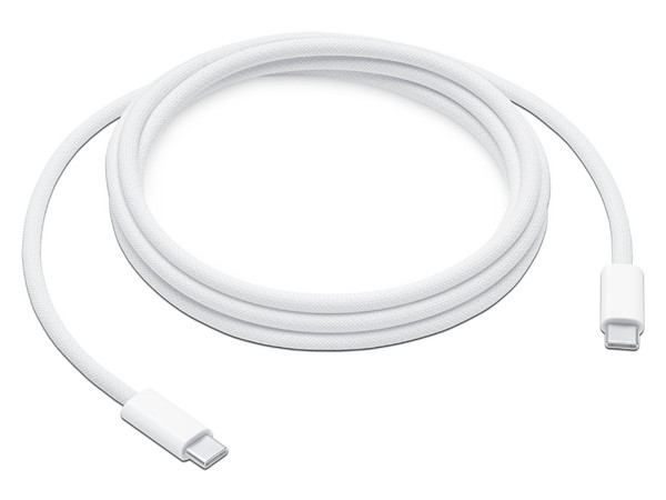 Cable Apple de Conector USB-C a USB-C, hasta 240W, 2m. Color Blanco.