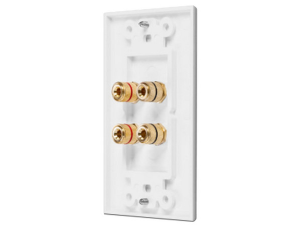 Placa de Pared Epcom EP-WP2S Postes de Unión Tipo Banana, Conexión para 2 Altavoces, Color Blanco. - imagen 2