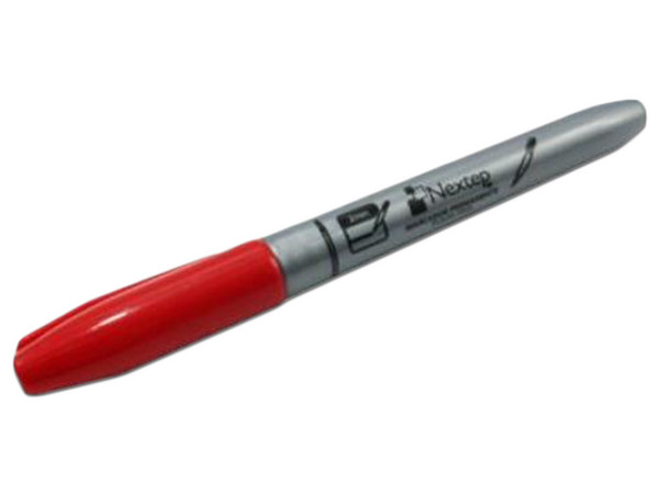 Marcador Permanente Nextep NE-071,  Punta Fina, 2 Cajas x 12 Piezas, Color Rojo.