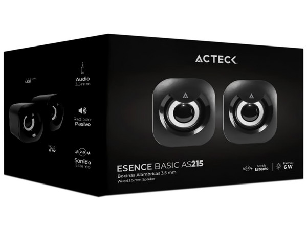 Bocinas Acteck AS215, Potencia de altavoces RSM 3W, 3.5mm. Color Negro. - imagen 3