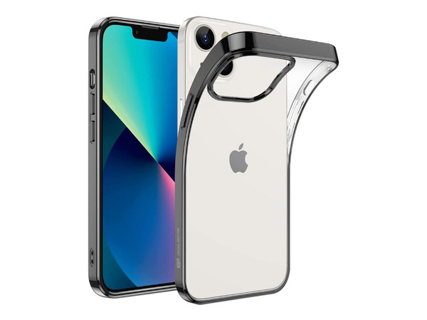 Funda Protectora ESR Project Zero para iPhone 13, Bordes Color Negro. Color Transparente.