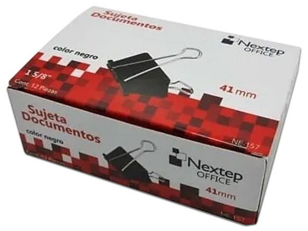 Sujeta Documentos Nextep 41mm(1 5/8") 12 Piezas - imagen 2