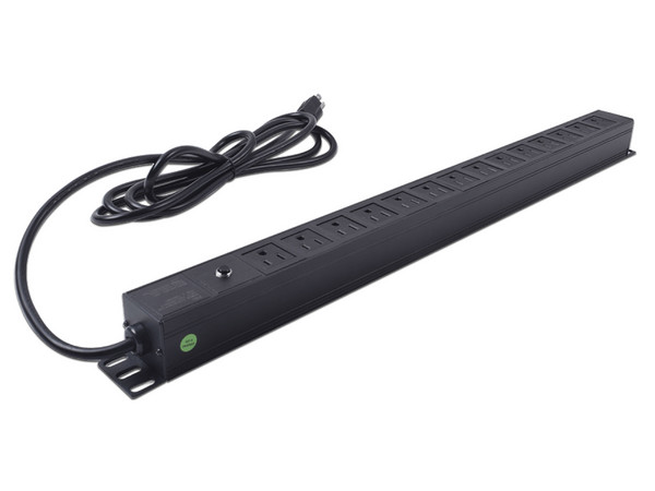 PDU Barra Vertical multicontacto LinkedPro LP-PDU-14C-125V con 14 salidas para montaje en rack de 19". Color Negro - imagen 2