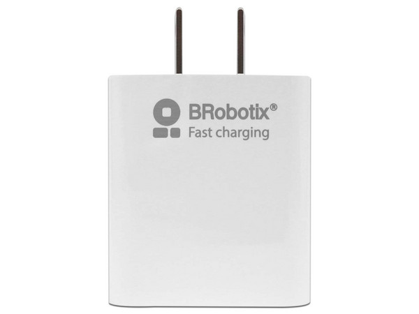 Cargador de Pared BRobotix Dual, 1 Puerto USB-A y USB-C, 18W, Carga rápida. Color Blanco. - imagen 2