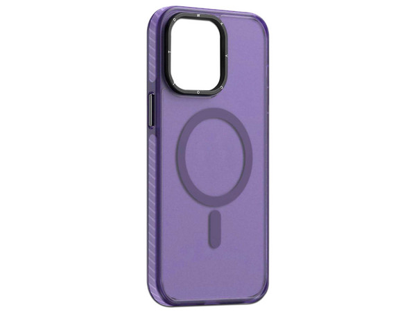 Funda protectora Tekku Matte Color para iPhone 15, Compatible con MagSafe, Color Violeta Transparente.