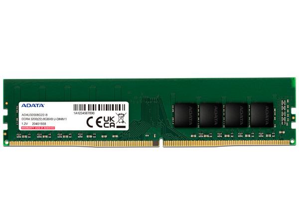 Memoria DIMM ADATA, DDR4 PC4-25600 (3200MHz), CL22, 8GB.