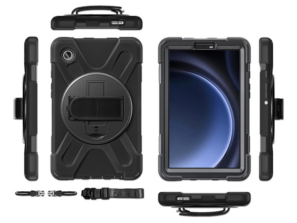Funda De Uso Rudo BRobotix para Samsung A9 con Giro y Correa 8.7". Color Negro. - imagen 2