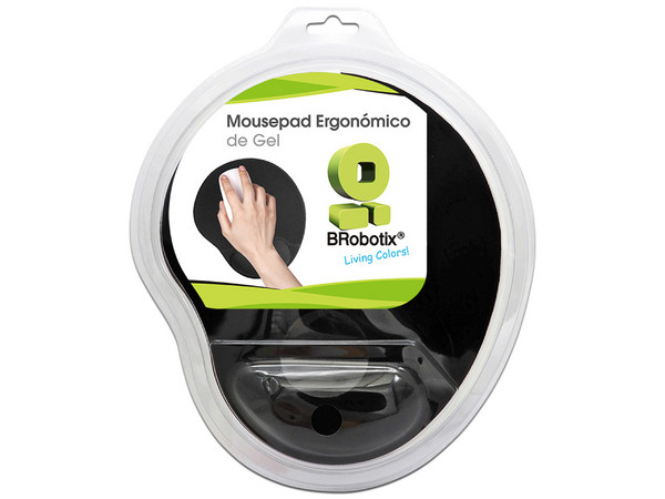 Mouse Pad BRobotix 500074N con reposa muñecas de Gel, Color Negro. - imagen 3