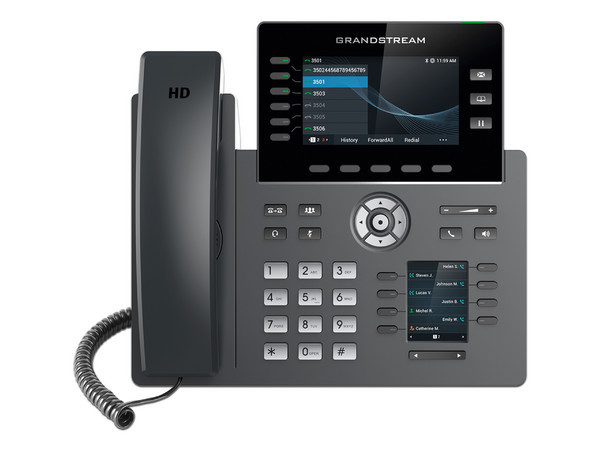 Teléfono de Alámbico IP Grandstream GRP2616, 6 lineas, 2 RJ45 Gigabit Ethernet.