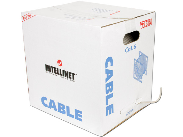Bobina de Cable Cat6 (UTP) Caja con 305 m, Gris, 23 AWG, Sólido