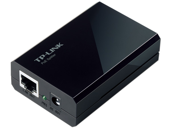 Splitter PoE Tp-LinK TL-POE10R, une la señal de datos de un switch junto con la energía de un adaptador de corriente para ofrecer una salida PoE. 