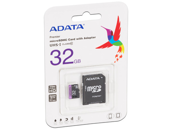 Memoria ADATA Premier microSDHC UHS-1 de 32GB, Clase 10, incluye adaptador SD.