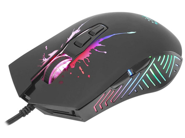 Mouse Gamer Manhattan MAN-190220, Hasta 7,200 dpi, Iluminación LED, 7 botones, USB, Color Negro. - imagen 3