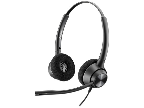 Audífono tipo Diadema con Micrófono Poly EncorePro 320-QD, Quick Disconnect. Color Negro.