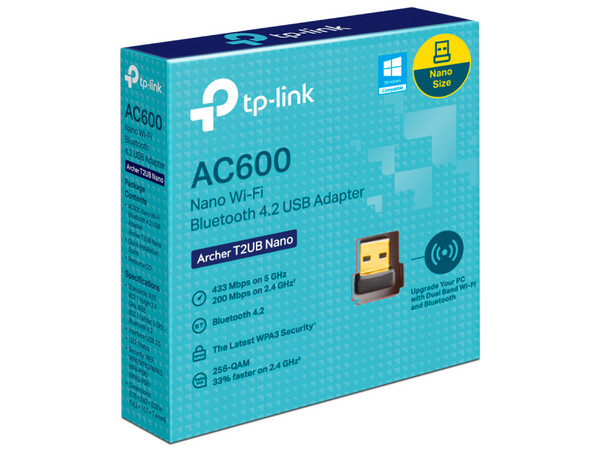 Nano Adaptador Inalámbrico USB TP-Link Archer T2UB, Wireless AC (Wi-Fi 5), Bluetooth 4.2, hasta 433Mbps. - imagen 2