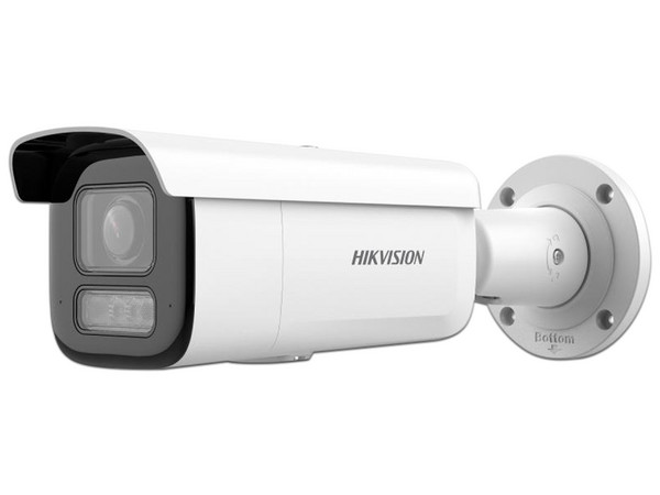 Cámara IP Tipo bala Hikvision DS-2CD2643G2-LIZS2U de 4MP (2688 x 1520), Lente de 2.8mm, IR hasta 60m, IP67, Color Blanco.