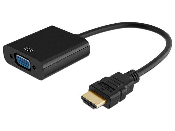 Adaptador de Video BRobotix de HDMI (M) a VGA (H). Color Negro.