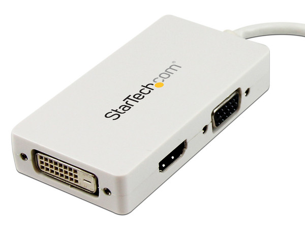 Adaptador Mini DisplayPort a VGA DVI y HDMI - Convertidor MiniDP todo-en-uno para MacBook - Blanco - imagen 2