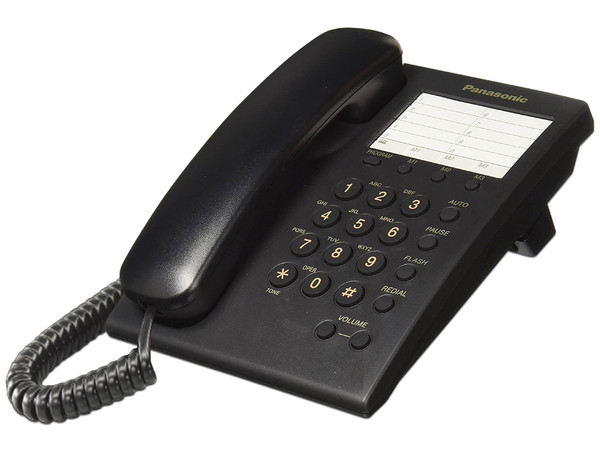 Teléfono Panasonic KX-TS550MEB analógico de 100 entradas. Color Negro.