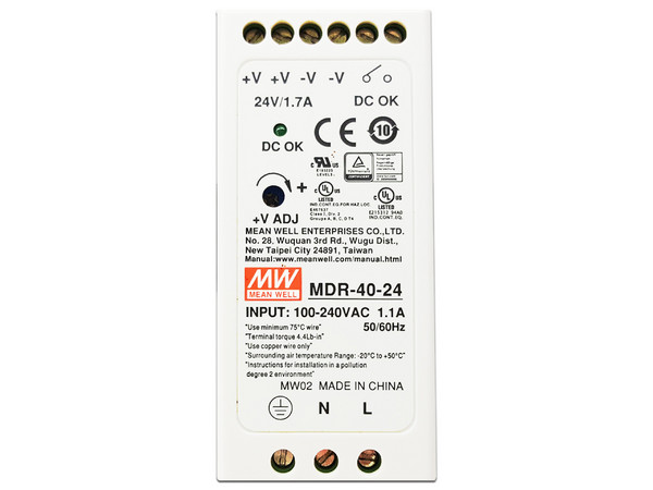 Fuente de poder Industrial Mean Well Riel Din 24Vcc, 40W. - imagen 3