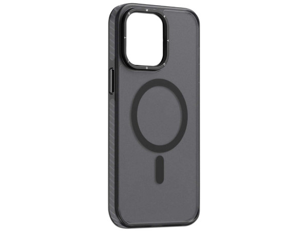 Funda Protectora TEKKU Matte Color para iPhone 15 PRO, MagSafe, Color Transparente Negro.