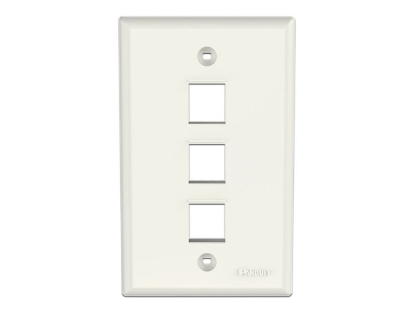 Placa de Pared Panduit NK3FNIW, con 3 puertos keystone. Color Blanco.