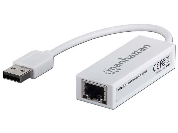 Adaptador Manhattan de USB 2.0 a Fast Ethernet 10/100 Mbps.