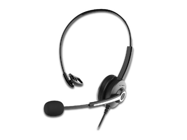 Audífono Acteck Pro HP620 Elite Series con Micrófono Flexible On Ear Centric AC-935326, USB, Color Negro.