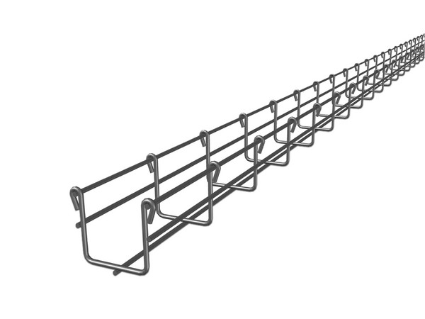 Charola tipo malla 54, 50 mm, con acabado Electro Zinc, tramo de 3 m.