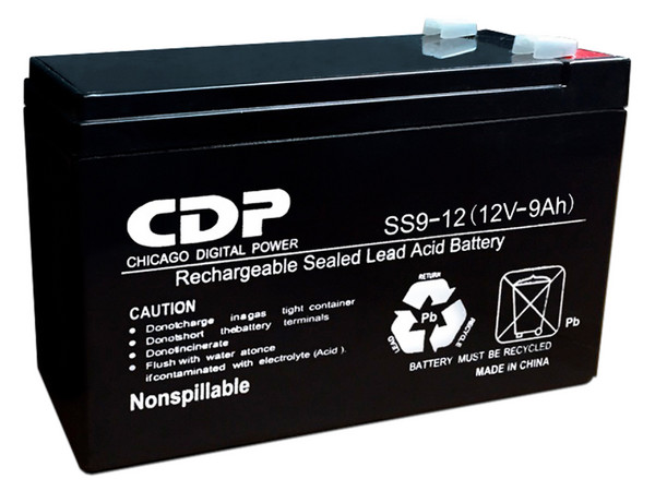 Batería CDP B-12/9.0 de 12V, 9Ah con Tecnología VRLA/Lead Acid, Terminales Faston, Compatible con UPS CDP.