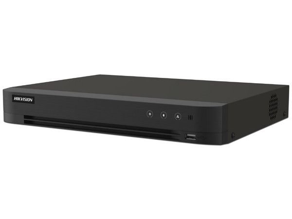 DVR Hikvision IDS-7208HUHI-M1/XT de 8 canales + 8 Canales IP de hasta 8MP (4k), Audio dual por Coaxitron, 1 Bahía de Disco Duro(No Incluido, soporta hasta 10Tb), H.265+