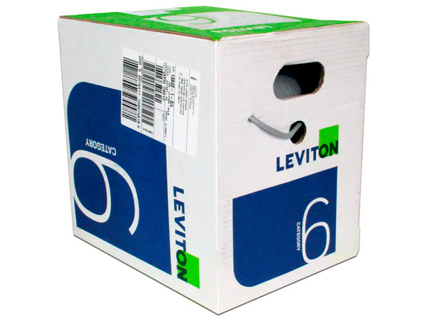 Bobina de Cable Leviton UTP6R-MSB, Cat6 (UTP), Caja con 305m, Color Gris, 23 AWG.