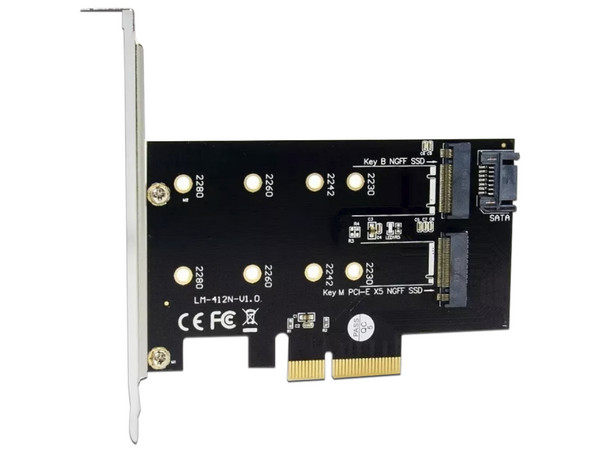 Tarjeta Controladora X-Media XM-PEX4-M2MB, M.2 NVMe B&M-Key SSD, PCI Express x4.