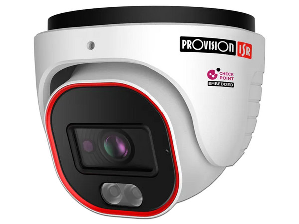 Cámara Tipo Domo Provision ISR de 2MP (1920 x1080), Lente de 2.8mm, IR hasta 20m, IP68, Micrófono integrado, Color Blanco.
