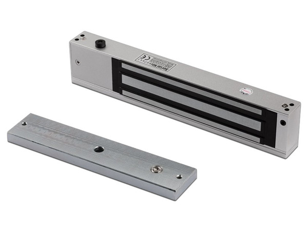 Chapa Magnética Hikvision DS-K4H258S de 600lbs, Sensor de estado de la placa, Indicador LED, Uso interior, Color Plateado.