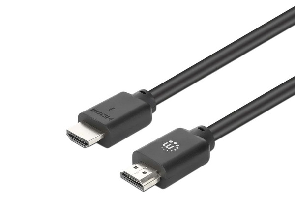 Cable HDMI MANHATTAN 356657 de 2 Metros, 4K 60Hz, 3D, con Ethernet, Contactos Chapados en Oro, Doble Apantallamiento.