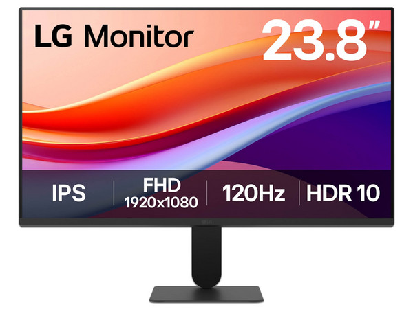 Monitor LED LG 24U411A-B de 24", Resolución 1920 x 1080 (Full HD 1080p), 5 ms, 120Hz, Color Negro.