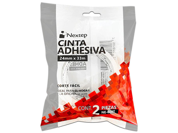 Cinta adhesiva Nextep de Corte Fácil, 24mm x 33m, 2 Piezas.