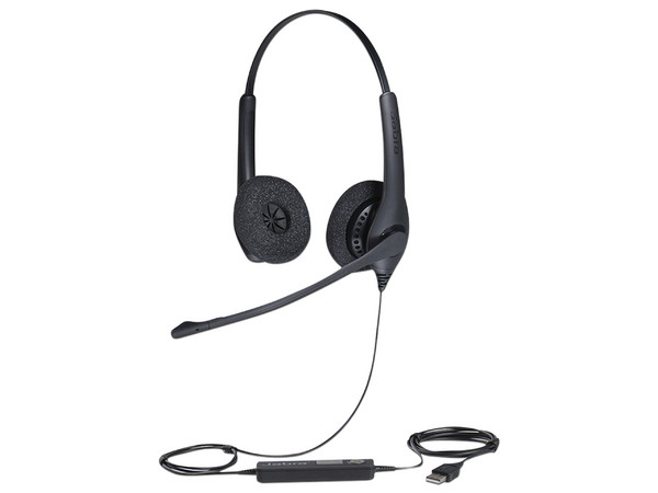 Audífonos de Diadema Jabra Biz 1500, Conexión US, Brazo Articulado, Cable Reforzado, Color Negro.