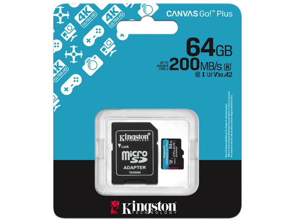 Memoria Micro-SD Kingston Technology Canvas Go Plus 64GB, 200 MB/s, Clase 10 - imagen 2