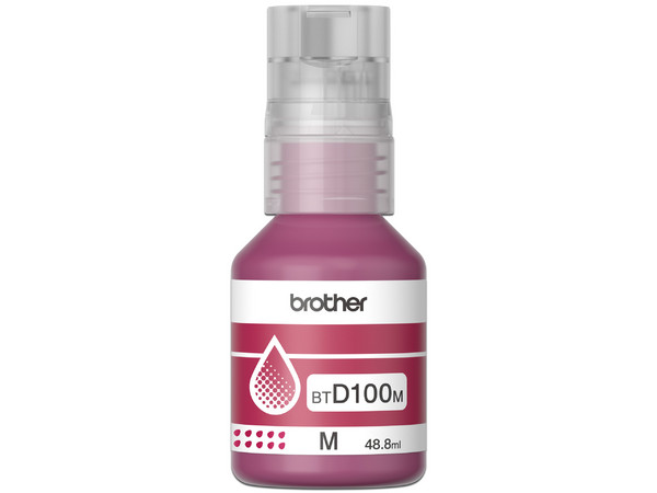 Botella de Tinta Brother BTD100M, Ultra Alto Rendimiento, Color Magenta.
