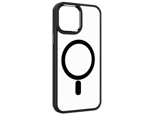 Funda TEKKU TK-01-007-004-01 ClrColor para iPhone 15 PLUS, Color Transparente Negro, Compatible con MagSafe.