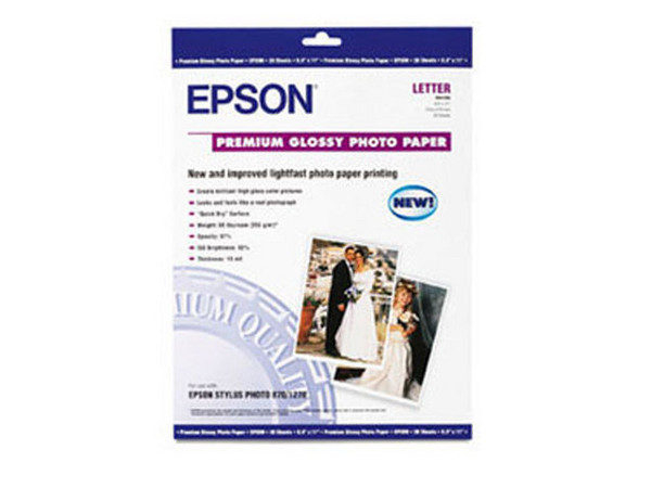 Papel Epson Premium Glossy, Carta, 20 Hojas.