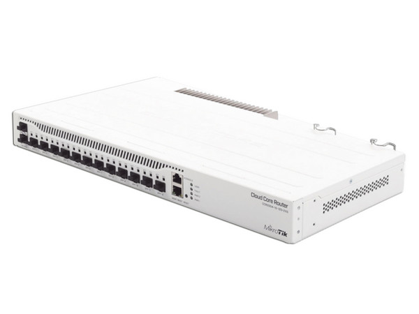 Router MikroTik Cloud Core CCR2004-1G-12S2XS CCR2004-1G-12S+2XS de 1 puerto Gigabit, 12 puerto SFP+ y 2 puertos 25G SFP28. Fuente redundante
