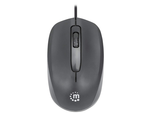 Mouse Óptico Manhattan Comfort II, hasta 1000 dpi, USB. Color Negro.