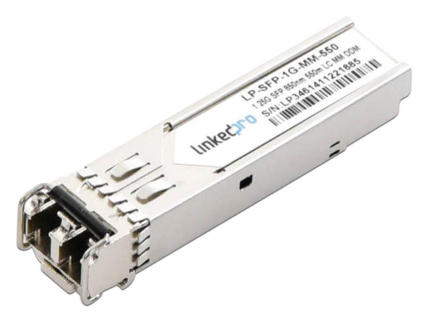 Transceptor SFP Linked Pro LP-SFP-1G-MM-550 (Mini GBIC) para Fibra Multimodo, 1.25 Gbps, Conectores LC Dúplex, hasta 550m.