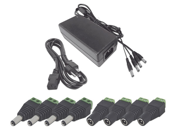 Fuente de Alimentación Epcom Power Line de 12V con 4 conectores JR-52 (Macho) y 4 conectores JR-53 (Hembra).