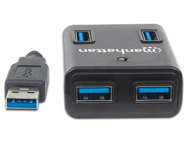 Hub USB 3.0 Manhattan 162302 de 4 puertos con adaptador de energía - imagen 2