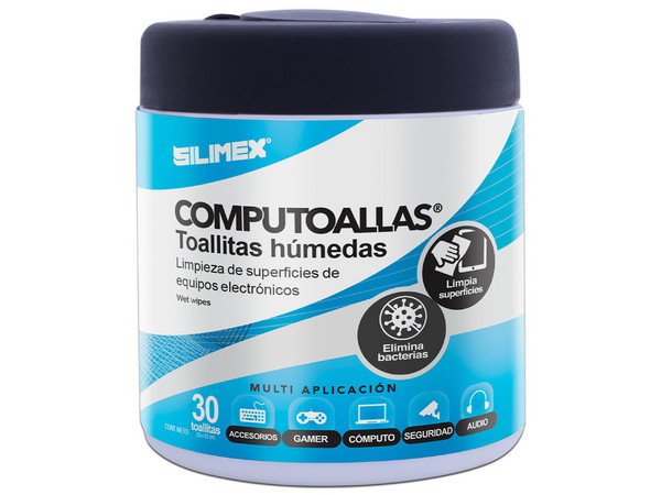 Toallas Húmedas Limpiadoras Silimex, Cómputoallas, Para Equipos Electrónicos, Con 50 Piezas.